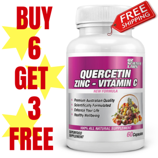 Quercetin - Zinc - Vitamin C - Capsules Buy 6 Get 3 FREE
